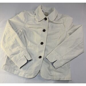 Vintage L.L. Bean Corduroy Jacket Women's 16 Barn Coat Corduroy Big Button Ivory
